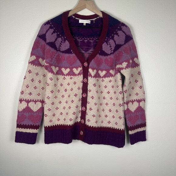 LOVE SHACK FANCY Coquette Femanine Size S Hearts Love Deena Cardigan Sweater - Picture 2 of 7